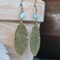 Witches Sage, Sage Earrings, Sage Leaf Earrings, Earrings, Long Leaf Earrings, Nature Lover, Pagan Jewelry - Thumbnail 1