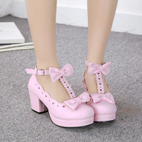 Sweet lolita cosplay bowknot heels - Thumbnail 1