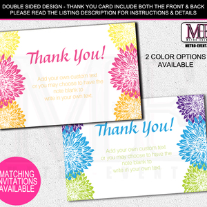 Pink Floral Thank You Cards - Thumbnail 1