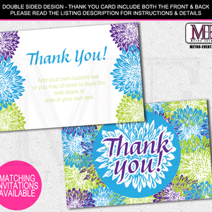 Blue floral thank you cards - Thumbnail 2