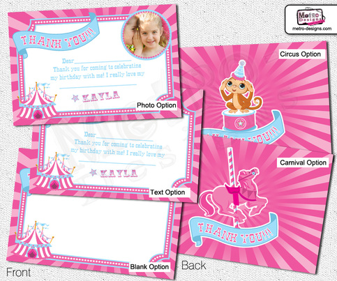 Circus or Carnival Thank You Card | Metro-Event.com