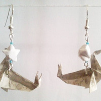 Origami Seal earrings: Gray - Thumbnail 1