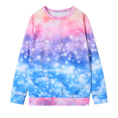 Harajuku gradient tie-star long-sleeved sweater