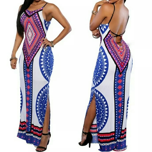 Miss BACKless Dashiki Maxi Sundress