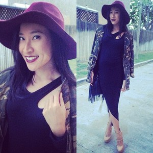 Diagonal Black Cut-Out Dress