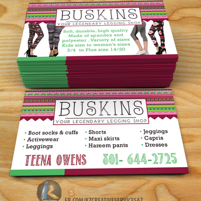 Buskins business cards style 2