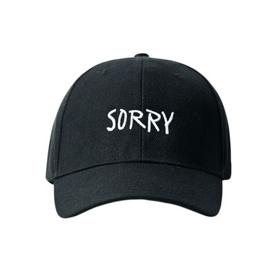 Free Shipping-SORRY BASEBALL CAP IN BLACK