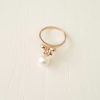 Bow with Pearl - Charm Ring - Thumbnail 1