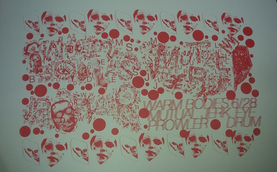 Josh Feigert/Olivia Gibb collab screenprint for Warm Bodies in Atlanta