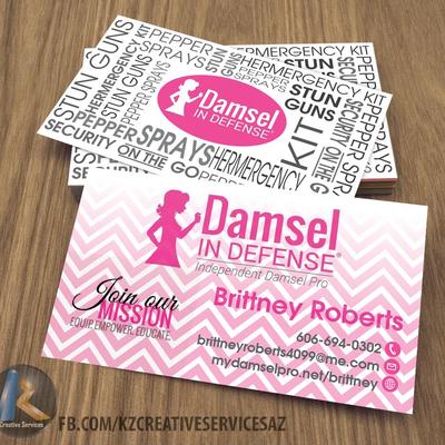 Damsel in defense business cards style 2