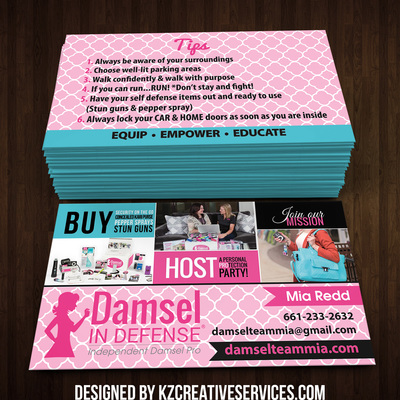 Damsel in defense business cards style 1