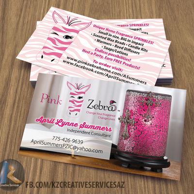 Pink zebra business cards style 2