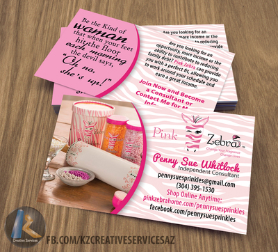 PINK ZEBRA business Cards style 5