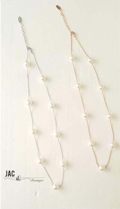 Pearl Necklaces - 7 Pearls on Necklace - Wedding - Bridesmaid - Pearl Short Necklace 