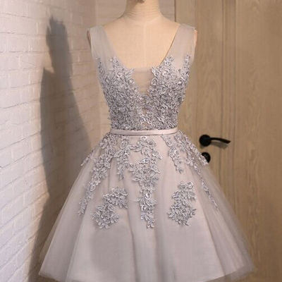 Short homecoming dress, grey/silver homecoming dress, junior homecoming dress, lovely homecoming dress, cheap homecoming dress, pd15170