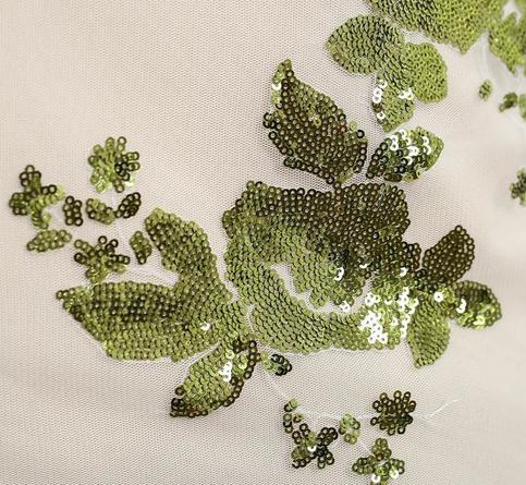 Gold Sequined Elegant Bodycon Nippon Flower V-neck Dress