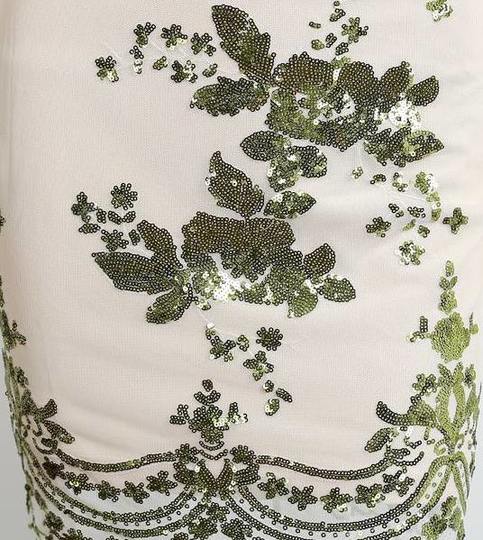 Gold Sequined Elegant Bodycon Nippon Flower V-neck Dress