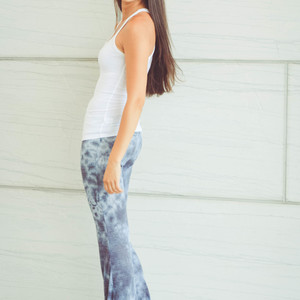 Tie Dye Runched Palazzo Pants - Thumbnail 1