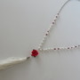 Beaded Rose Tassel Necklace -4