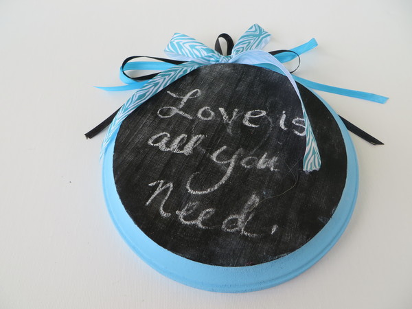 Black & Blues Zebra Round Chalkboard 