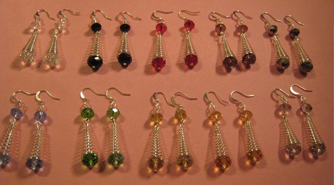 Swarovski Crystal Spiral Earrings