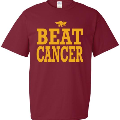 Ankeny hawks maroon/gold beat cancer t-shirt