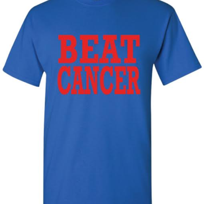 Blue/red beat cancer t-shirt