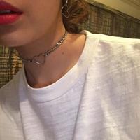 Heart Metal Choker Necklace - Thumbnail 1