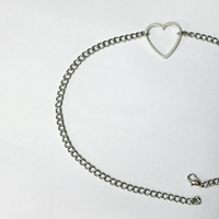 Heart Metal Choker Necklace - Thumbnail 3
