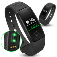 Smart Bracelet Fitness Tracker Heart Rate Monitor Pedometer Sleep Calorie Monitor Remote Cam Watch (Black) - Thumbnail 1