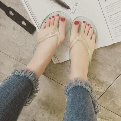 Harajuku transparent jelly sandals slippers flip flops