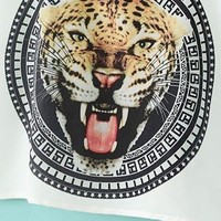 Chiffon Tiger Head Printed Adjustable Strap Vest - Thumbnail 2