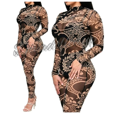 Sheer tribal catsuit 