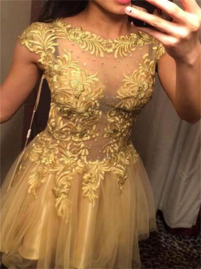 Short New Arrival Tull and Lace Homecoming Dress,Short Prom Dresses, See-through Homecoming Dress,Graduation Dresses,Homecoming Dress, BD14607