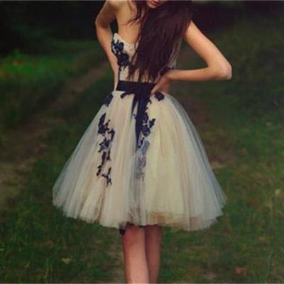 Short tulle sweetheart knee-length homecoming dresses, evening dresses,charming prom dresses,graduations dresses ,homecoming dress, bd14601