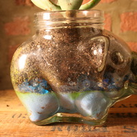 Large Glass Pig Planter - Thumbnail 1