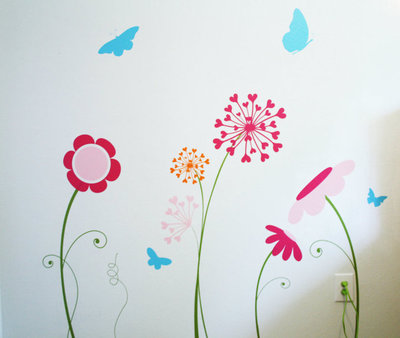 Flower Garden with Butterflies - Children Wall Decals  