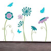 Flower Garden with Butterflies - Children Wall Decals   - Thumbnail 1