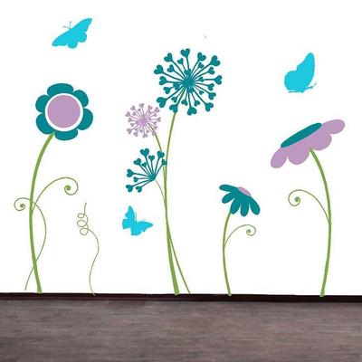 Flower garden with butterflies - children wall decals  