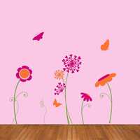 Flower Garden with Butterflies - Children Wall Decals   - Thumbnail 2