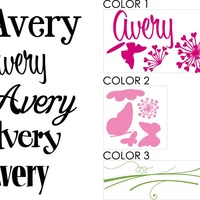 Flower Garden Wall Decal with Name - Thumbnail 3