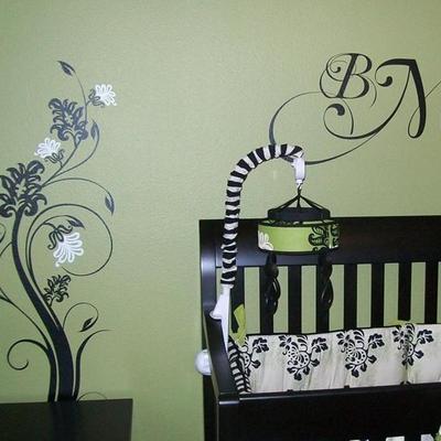 Bella tree wall decal with flowers