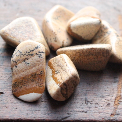 Tumbled picture jasper