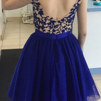 Popular homecoming dresses, royal blue homecoming dress, junior prom dress, knee-length prom dress, 2016 homecoming dress,  PD15021 - Thumbnail 2