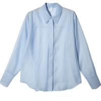 Pastel Blue See-through Blouse - Thumbnail 2