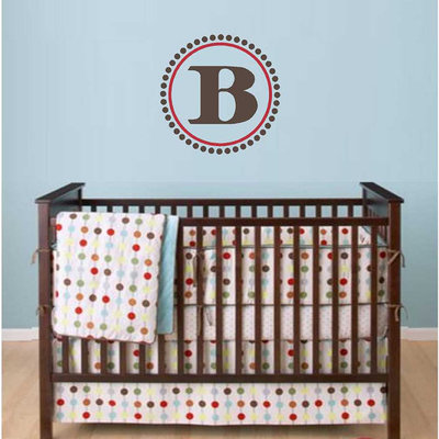 Initial wall decal with dots