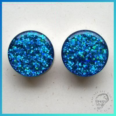 Peacock holographic glitter plugs