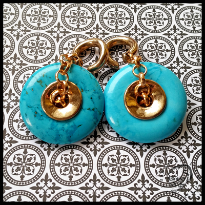 Tuquoise Howlite Stone Donut Ear Weights for Stretched Ears
