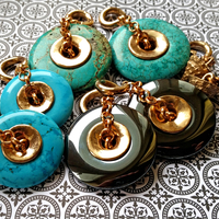 Tuquoise Howlite Stone Donut Ear Weights for Stretched Ears - Thumbnail 3