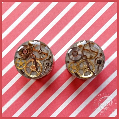 Stone Steampunk Watch Parts Plugs for Stretched Ears